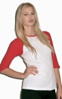 Promotional 3/4 sleeve raglan rib t-shirt